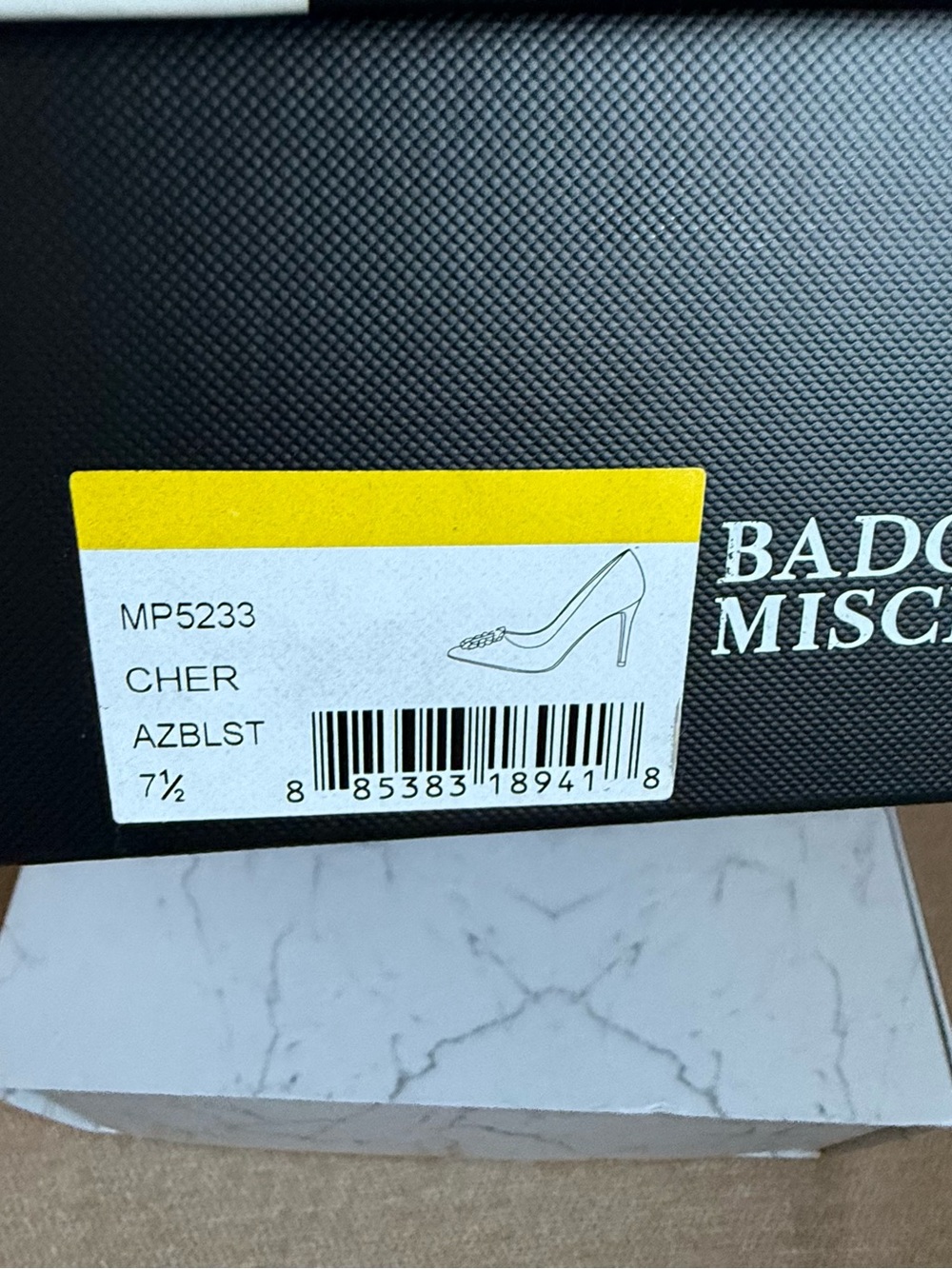 Badgley Mischka Blue Satin Pointed-Toe Crystal Buckle Pumps Size 7.5 new - Picture 9 of 9
